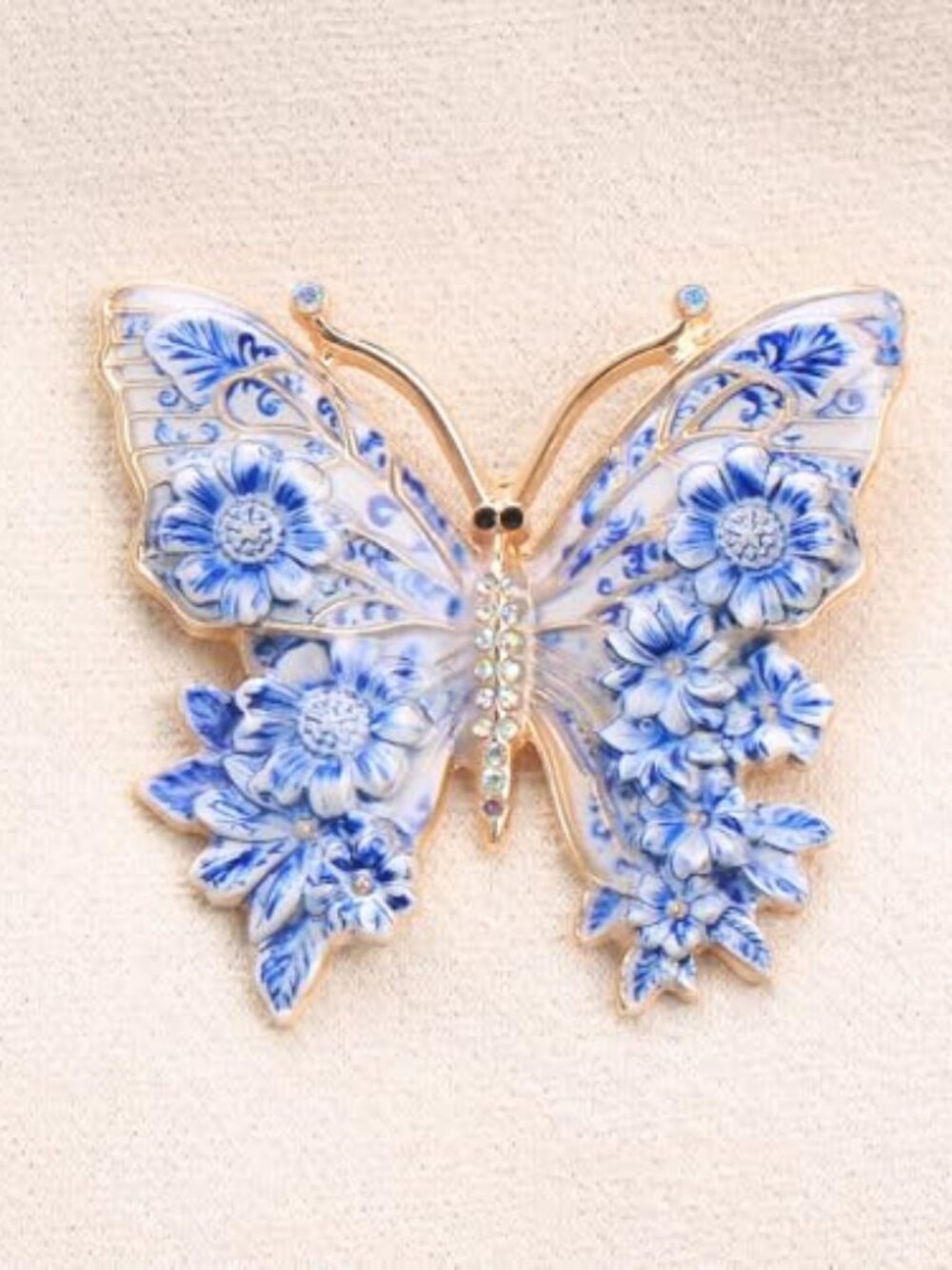 New - Vintage Butterfly Flower Colorful Enamel Brooch Lapel Pins Elegant